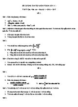 Đề cương ôn tập môn Toán lớp 11 - Học kì 1